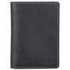 Purse mens FABULA "Blackwood", 130х95 mm, genuine leather, stitching, button, black