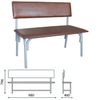 COMFORUM / Bench with back "Astrid", 980x460x796 mm, gray frame, brown leatherette