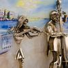 Золотая антилопа / Painting "Trio" hand-drawn on onyx