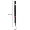 Pencil mechanical BRAUBERG "Ring" case, black, details, assorted, eraser, 0.5 mm