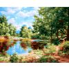 ВанГогВоМне / VanGogVoMne / Paint by number "Landscape by the pond" 40x50 cm