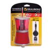Точилка электрическая BRAUBERG "Office style", питание от USB/4 батареек АА, красная
