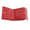 Purse women's BEFLER Cayman 105х110 mm, genuine leather, button, alligator clip, red