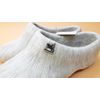 Men's Slippers of natural sheep wool with a metric of wood