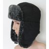 Cap with earflaps with artificial mink fur