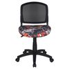 Sedia CH-296NX / GRAFFITY, senza braccioli, nera con motivo