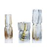 Гусевской Хрустальный завод / Crystal decorative vase "Architecton" narrow colorless with amber