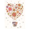 TURNOWSKY / Postcard "Balloon-heart with cats"