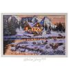 Kaemingk / LED painting Alpine Landscape 58 * 38 cm with fiber optic and LED backlighting, battery operated