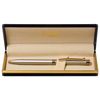Penna a sfera regalo GALANT "Brigitte", astuccio sottile, argento, dettagli dorati, pennino 0,7 mm, blu