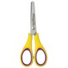 Scissors INLANDIA kite, 125 mm, for left-handed, rubber coating, yellow-purple, Euro slot