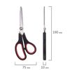 Scissors AVISMA "Soft Grip", 190 mm, rubber insert, black-red, 3-sided sharpening