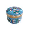 Беломорские узоры / The box is wooden "Shenkurskiy blue painting" round 6 cm