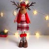Сималенд / Interior doll "Oleshka in a skirt in a cage and a cap, a red vest"