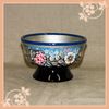 Small fruit vase - blue painting on silver