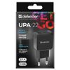 DEFENDER / Charger mains (220 V) UPA-22, 2 USB ports, output current 2.1 A, black