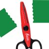 Scissors TREASURE ISLAND, 135 mm, curved blade "teeth", red and black, in bag with Euro slot