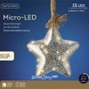 Kaemingk / Decorative pendant lamp Star Andromeda 80 * 20 cm, 15 micro LED lamps, battery operated, glass
