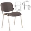 BRABIX "Iso CF-001" staff and visitors chair, chrome frame, grey fabric with black