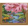 Опт-картина / mosaico de diamantes 3D 40x50, diamantes de imitación redondos Sakura sobre el río