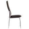 Dining chair, cafe, Martin house, chrome frame, dark brown leather