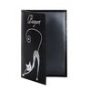 Passport cover BEFLER "Elegant cat", natural leather, embossed, black