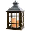 Kaemingk / Wooden lantern Woodland with led candles 42 * 24 cm brown, battery operated