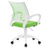 BRABIX / Armchair "Fly MG-396W", with armrests, white plastic, mesh, light green, 532403