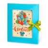 Chocolate greeting card "Thank you" with the decor