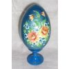 Decorative egg with hand painting and varnish on a leg height 140 mm