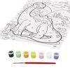 Coloring by numbers A4, ONLANDIA "DIPLODOCUS", WITH ACRYLIC PAINTS on cardboard, brush