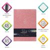 BRAUBERG / Quaderno 48 a. copertina a quadretti similpelle con paillettes, cuciture, A5 (147x210mm), ROSA, SPARKLE / 10 pz.