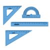 Set the drawing medium PYTHAGORAS (ruler 20 cm, 2 triangles, protractor), toned, Euro slot