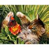 Опт-картина / Pintura por números 40x50 Gato e borboleta