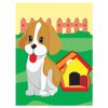 Coloring by numbers A4, ONLANDIA "PUPPY", WITH ACRYLIC PAINTS on cardboard, brush