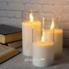 Kaemingk / LED candle in a bulb with a live flame Audrey 18 cm in a transparent glass, battery operated