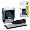 Tampon auto-composant, 3 lignes, format d'impression 38x14 mm, bleu sans cadre, TRODAT 4911P4 / DB, CASH OFFICES INCLUS