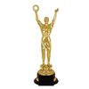 Oscar prize, plastic (100x100x305 mm), black plastic base, "gold"