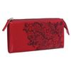 Purse women's BEFLER "Lace", 190х105 mm, genuine leather, zipper, embossed, red