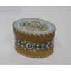 Беломорские узоры / Box of birch bark "painted blue Shenkurskiy" height 7 cm