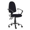 Armchair "Mango Lux", S-109, with armrests, chrome, black
