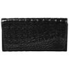 Purse women's FABULA, 185х95 mm, genuine leather, hidden button, crocodile, black