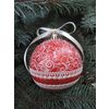 Снежинка / Snowflake / New Year's ball with lace and painting
