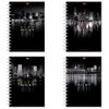 HATBER / Notebook A4, 96 sheets, comb, cage, selective varnish, "NIGHT CITY" / 4 pcs.