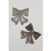 Lace brooch "Bow" gold with blue, Madame Cruje
