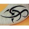 Men's Slippers of natural sheep wool white decoration tattoo