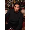 Cardigan for men with snowflake ornament, color: white, blue, TRICARDO, 100-182