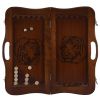 GamesDealer / Cuir de backgammon "Gold" petit avec une poignée (Russie, bois, 40x20x5 cm)