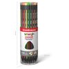 Pencil obstruction ERICH KRAUSE, 1pc., "Vivo", HB, black wood, with elastic band, housing cuts, sharpened