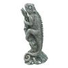 Ремеко / Decorative figure "Iguana on a branch" (silver color) L17W14H35cm